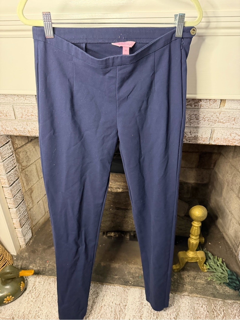 Lilly Pulitzer Navy Travel Pants Size 8 Stretch Career Workwear Ankle Pants